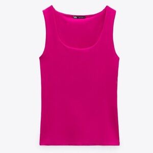 Zara wide strap pink tank top